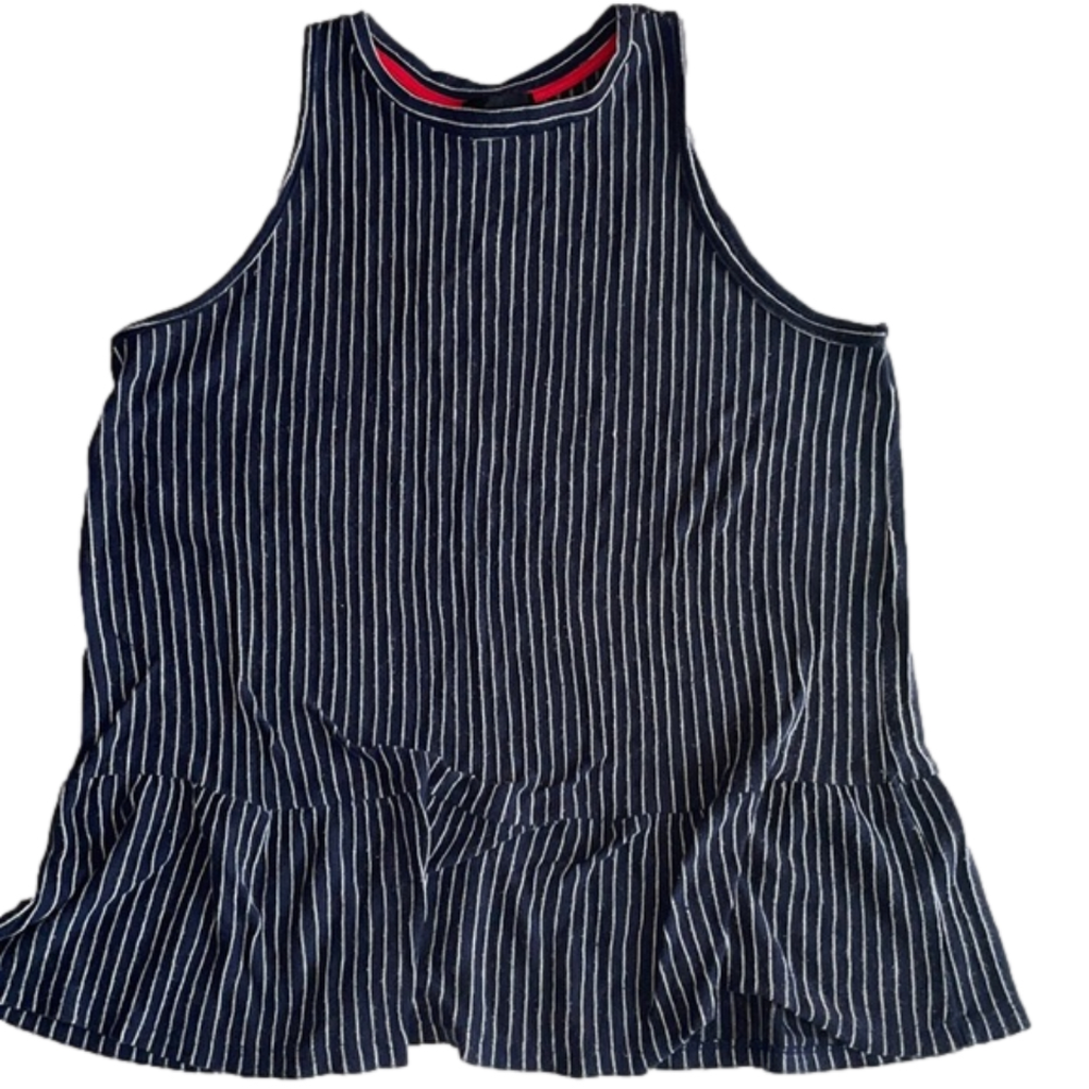 W5 women’s pinstripe navy/white tank top L